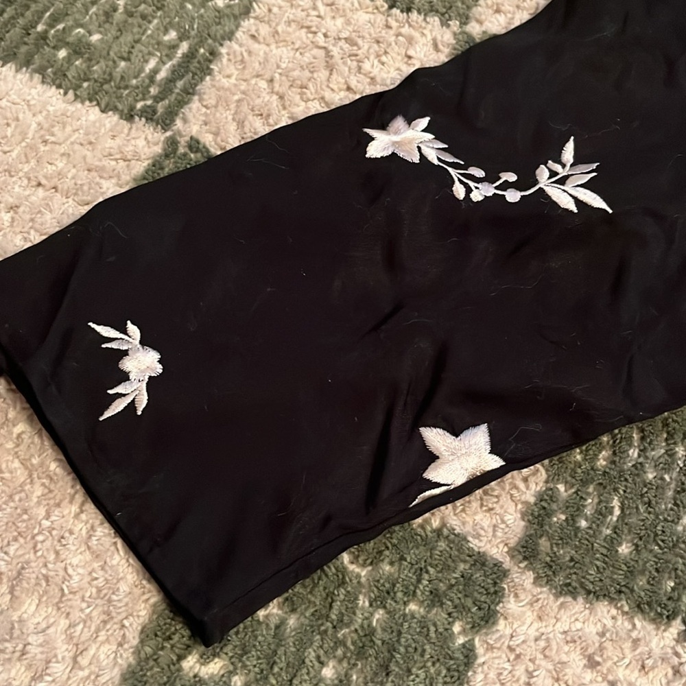 ZARA floral embroidered black jumpsuit - Picture 7 of 8
